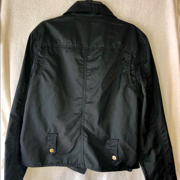 Moto style crop jacket. Zippers. Black. Large - Picture 5 of 6
